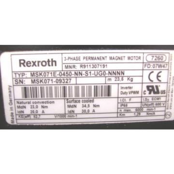 *NEW* Greece Egypt  REXROTH  PERM MAGNET MOTOR  MSK071E-0450-NN-S1-UG0-NNNN  60 Day Warranty!