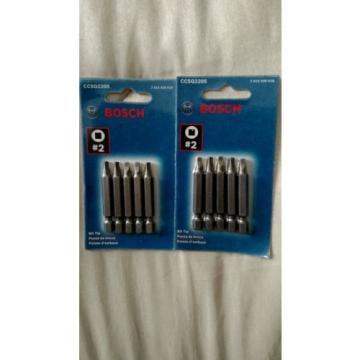 2 packages BOSCH CCSQ2205 #2 SQUARE BIT TIP 5pc