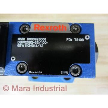 Rexroth Korea Dutch Bosch R900928006 Valve DBW20B2-52/100-6EW110N9K4/12 - New No Box