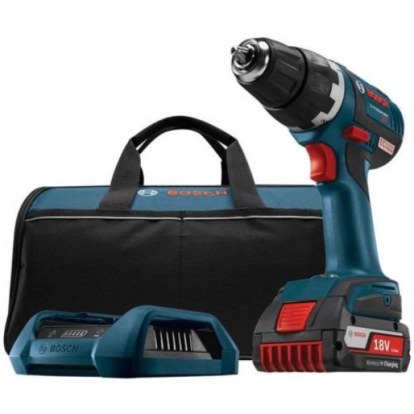 Bosch Lithium-Ion Drill/Driver Cordless Power-Tool Kit 1/2in 18V Keyless BLUE #1 image