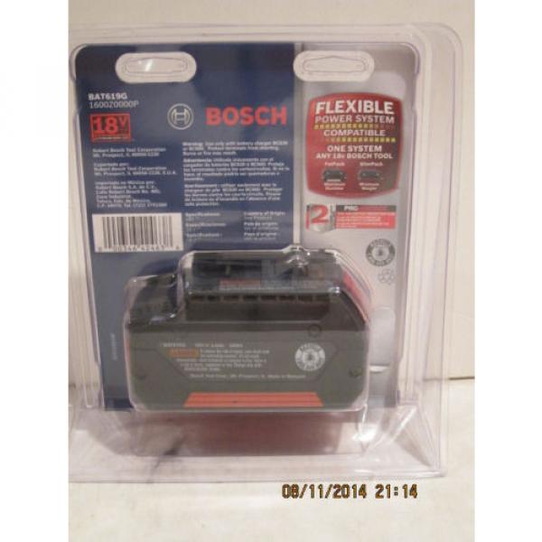 Bosch 18 Volt Lithium-Ion Cordless Tool Fat Pack Batt BAT619G w/Fuel Gauge-NISP! #8 image