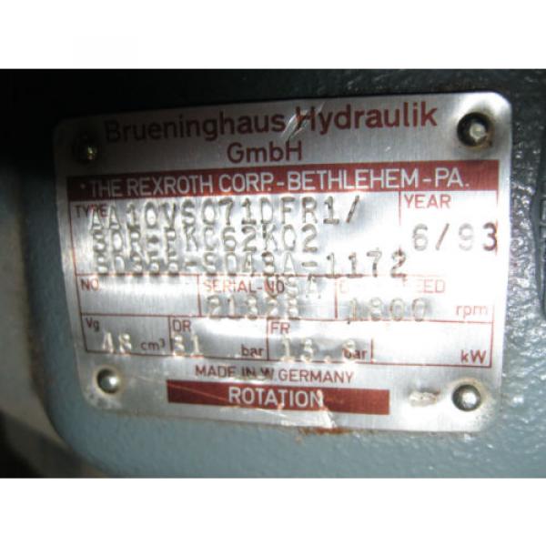 REXROTH Greece France HYDRAULIC MOTOR AA10VS071DFR1, 1800RPM Motor #2 image